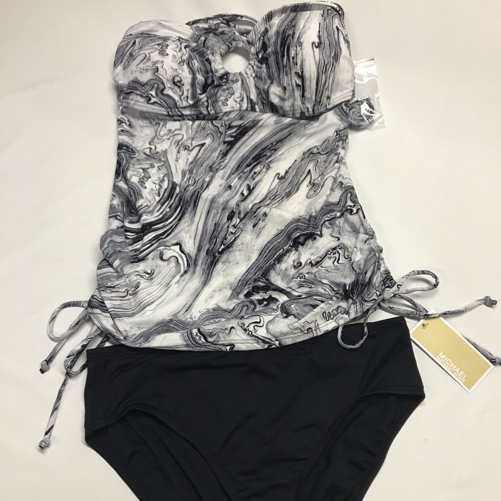 Michael Kors two piece marble bathing suit nwt